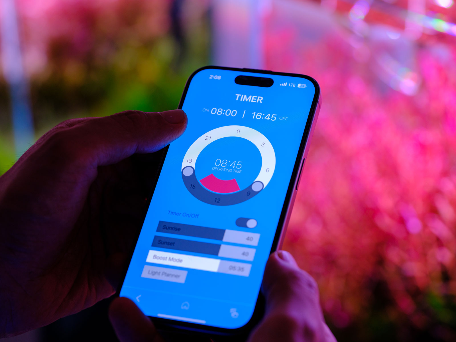 Twinstar Bluetooth LightControl app – smartphone control of WRGB aquarium LED lighting with timer and brightness settings